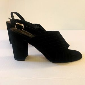 Attention Maddie chunky heel black dress sandals size 7